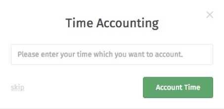 Time accounting dialog