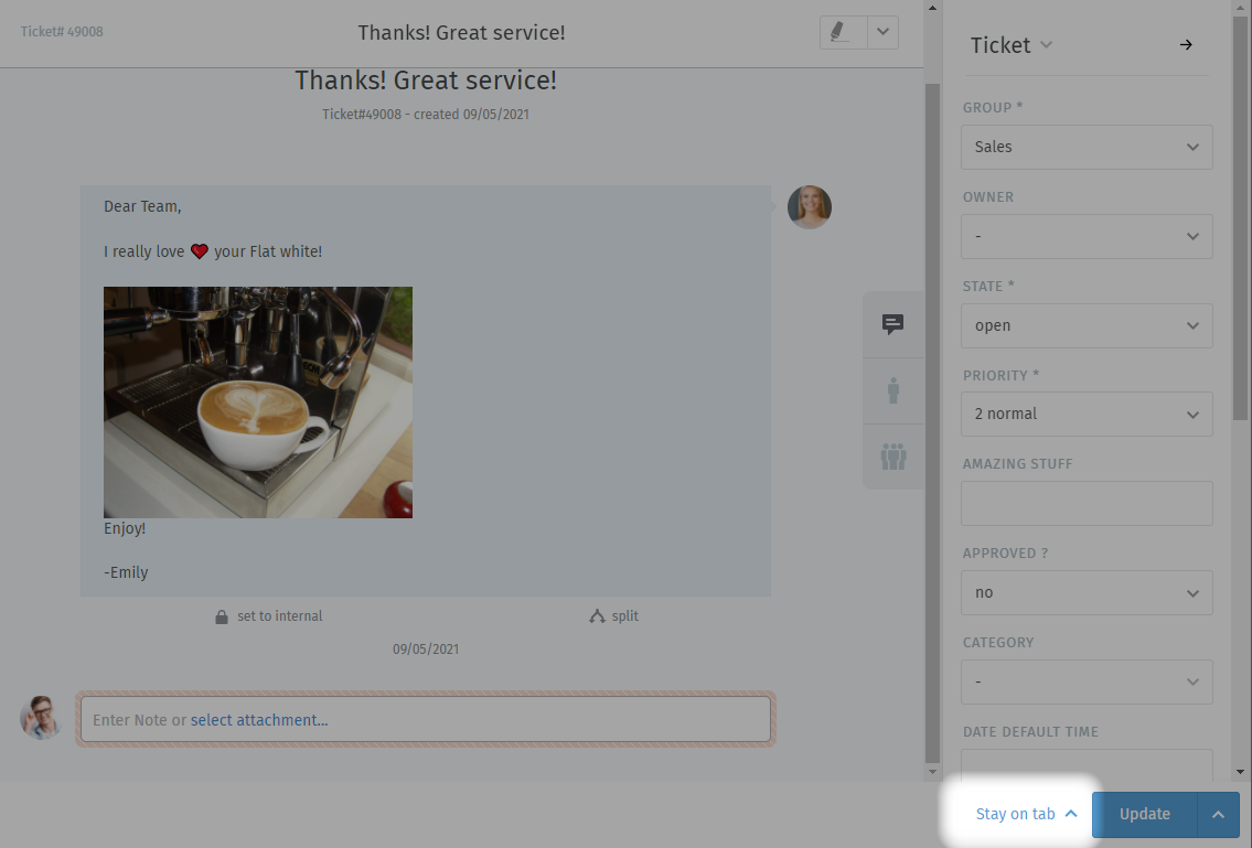 Tab behavior can be adjusted in tickets manually