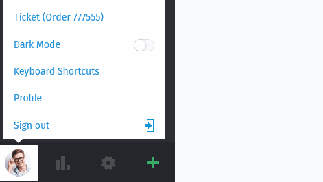 Screencast showing the dark mode button being toggled