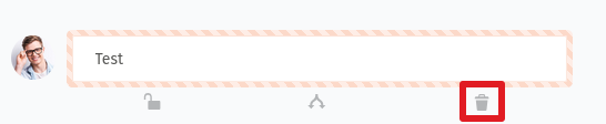 Screenshot shows an internal article with highlighted delete button.