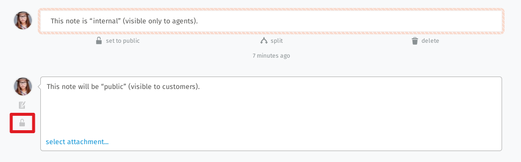 Screenshot shows article editor with highlighted lock button to change visibility of article.