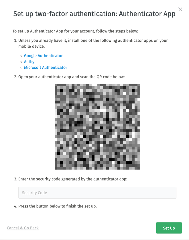 Authenticator App Setup
