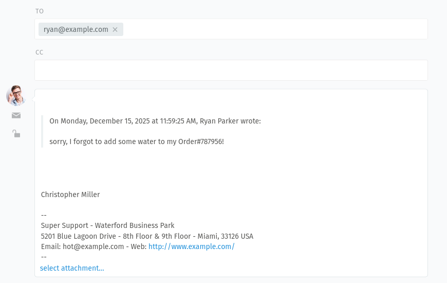 Screenshot shows article with marked text and highlighted reply actions.