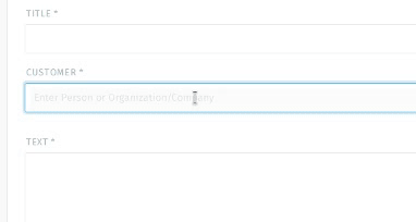 Customer autocomplete menu